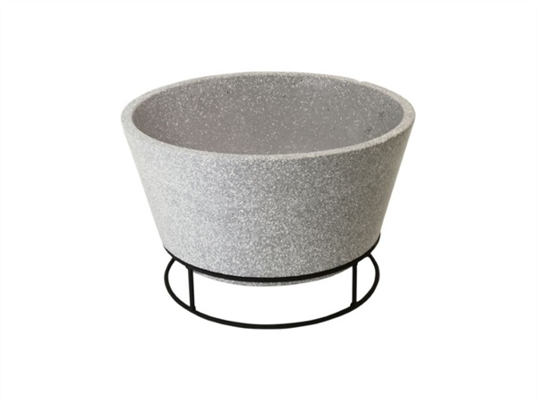 ESSCHERT DESIGN Braciere in ceramica effetto cemento con supporto