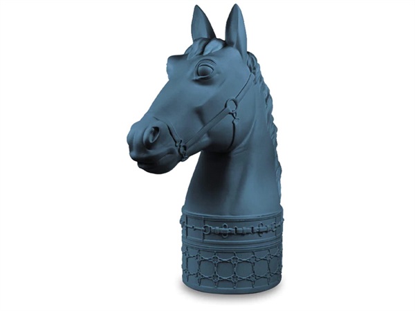 BACI MILANO optical - testa cavallo mini in poliresina blue grey -  h 12,5 cm