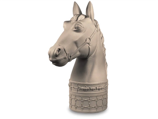 BACI MILANO optical - testa cavallo mini in poliresina taupe -  h 12,5 cm