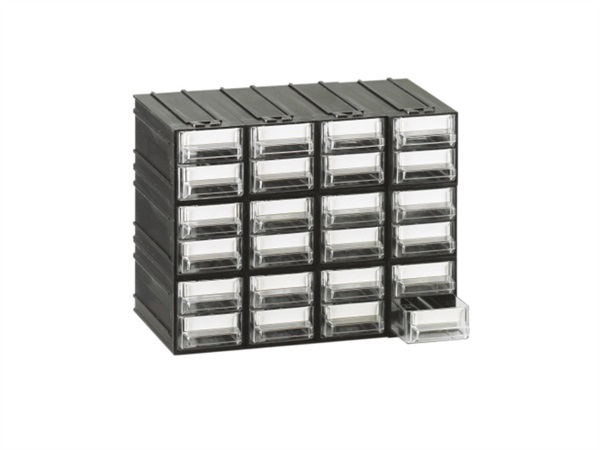 Mobil plastic cassettiere l - t/l, 6 cassetti+12 separatori estraibili