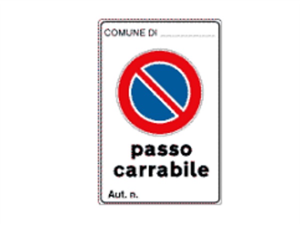 CARTELLI SEGNALATORI CARTELLO ADESIVO RIFRANGENTE, EASYFIX, "PASSO CARRABILE" 25X45 CM