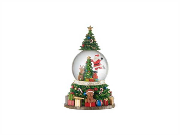 L'OCA NERA Musica soave, Boule de neige babbo natale con carillon Ø16,5x26h cm