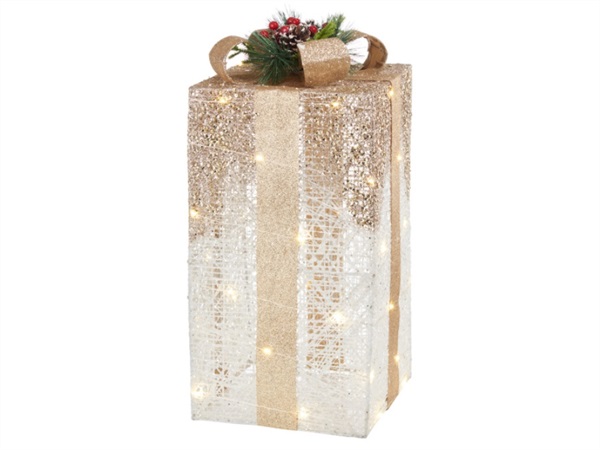 L'OCA NERA Festa di luce, pacco grande con luce led 25x25x52h cm