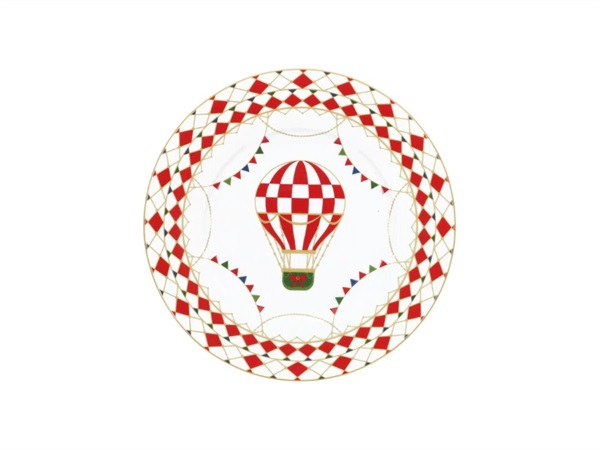 ROSE & TULIPANI Xmas carousel, piatto frutta in porcellana Ø 21 cm