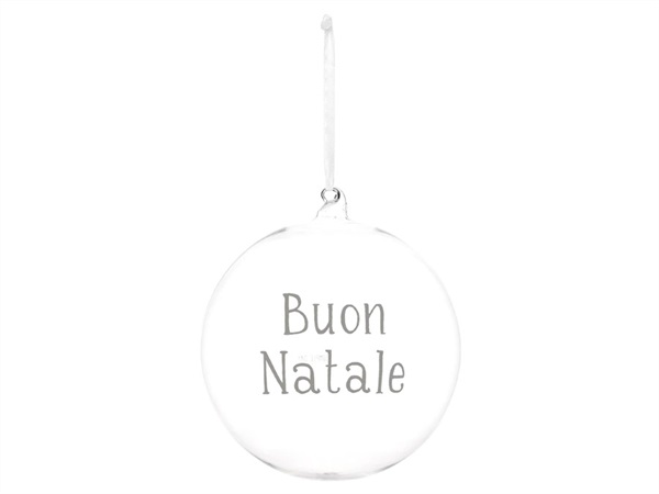 SIMPLE DAY LIVING & LIFESTYLE Pallina in vetro Buon Natale bianco, Ø20 cm