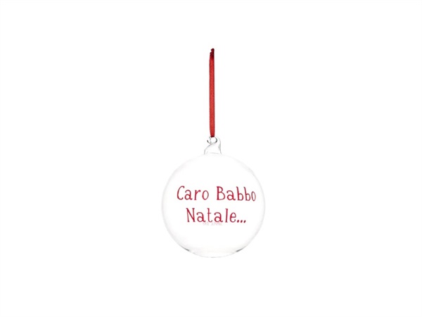 SIMPLE DAY LIVING & LIFESTYLE Pallina in vetro Caro Babbo Natale rosso, Ø12 cm