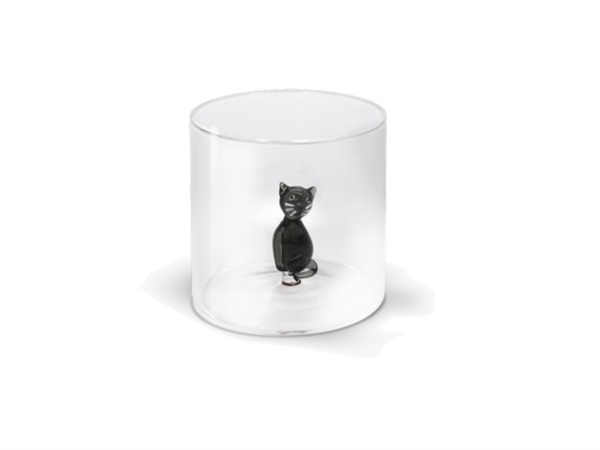 WD LIFESTYLE Bicchiere in vetro 250 ml, gatto