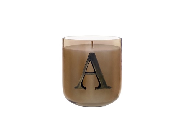 LIVELLARA S.R.L. Letter candle Livellara -  Candela in bicchiere di vetro con lettera dell'alfabeto ottonata
