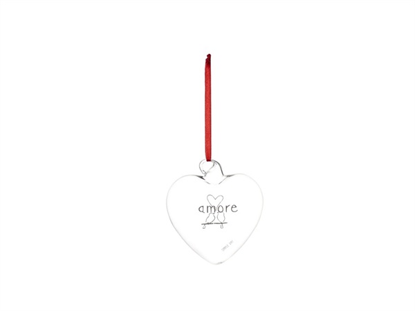 SIMPLE DAY LIVING & LIFESTYLE Pallina in vetro cuore Amore, Ø11 cm