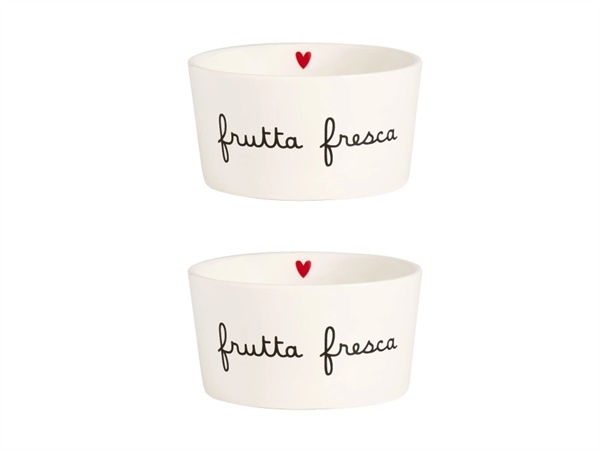 SIMPLE DAY LIVING & LIFESTYLE Set 2 Coppette in gres Frutta fresca
