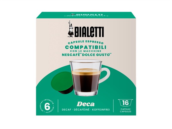 BIALETTI INDUSTRIE 16 Capsule compatibili  con le macchine Nescafè "Dolce Gusto" - Decaffeinato