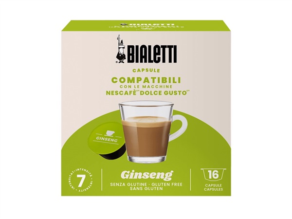 BIALETTI INDUSTRIE 16 Capsule compatibili con le macchine Nescafè "Dolce Gusto" - Ginseng