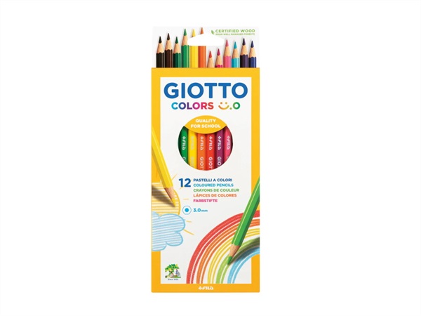 GIOTTO Astuccio 12 matite colorate, colors 3.0