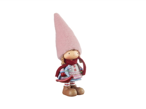 L'OCA NERA Aria di natale, bambina cappello rosa, Ø9x22h cm