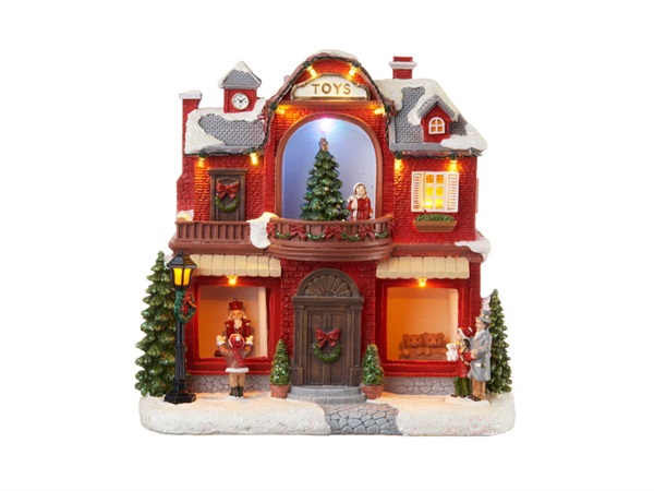 L'OCA NERA Happy village, casa toys con movimento, musica e led, 23,5x14x23,5h cm