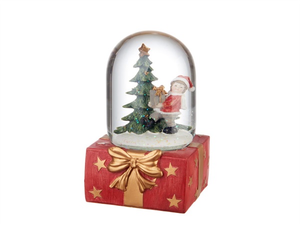 L'OCA NERA Gioia del cuore, boule de neige pacco regalo, 10,5x9,5x14,5h cm