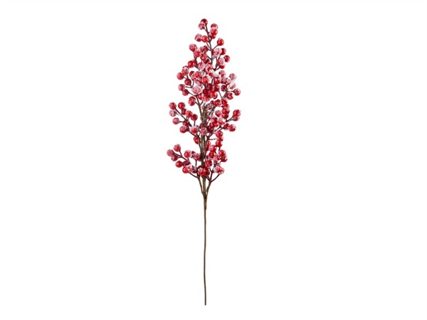 L'OCA NERA Fiori delle feste-bianco e rosso, ramo con bacche rosse grandi, 80h cm