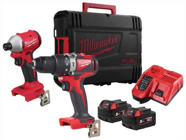 MILWAUKEE Kit M18 Brushless Trapano a percussione M18 blpd2 + Avvitatore ad Impulsi 1/4 Hex  M18 blidr (18V)