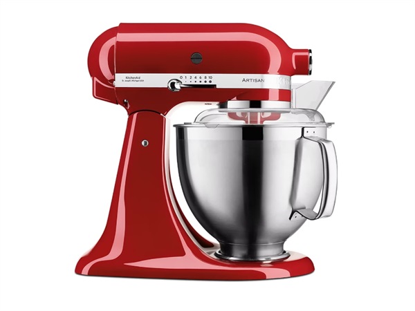 KITCHENAID Artisan, planetaria con testa reclinabile 4,8 Lt, accessori in acciaio inox, empire red