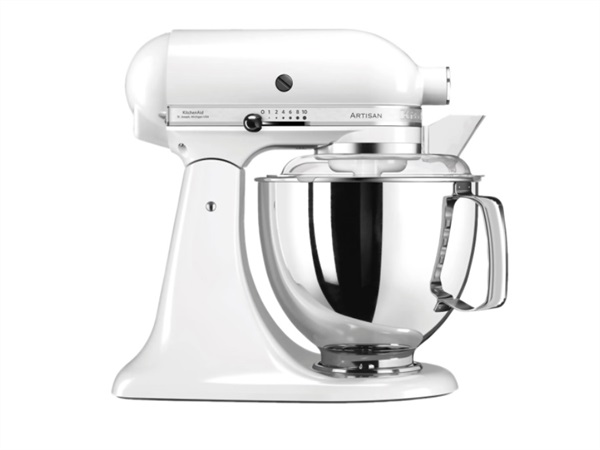 KITCHENAID Artisan, planetaria con testa reclinabile 4,8 Lt, accessori in acciaio inox, white