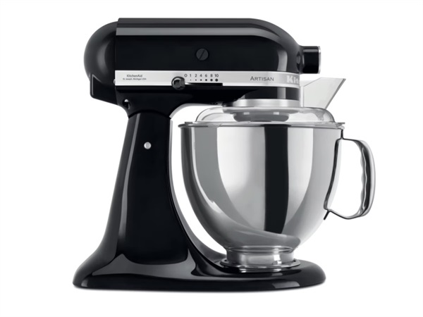 KITCHENAID Artisan, planetaria con testa reclinabile 4,8 Lt, accessori in acciaio inox, onix black