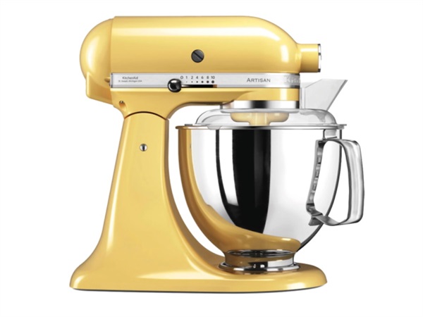 KITCHENAID Artisan, planetaria con testa reclinabile 4,8 Lt, accessori in acciaio inox, majestic yellow