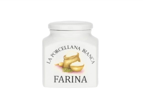 LA PORCELLANA BIANCA Conserva, barattolo farina 1,1 Lt