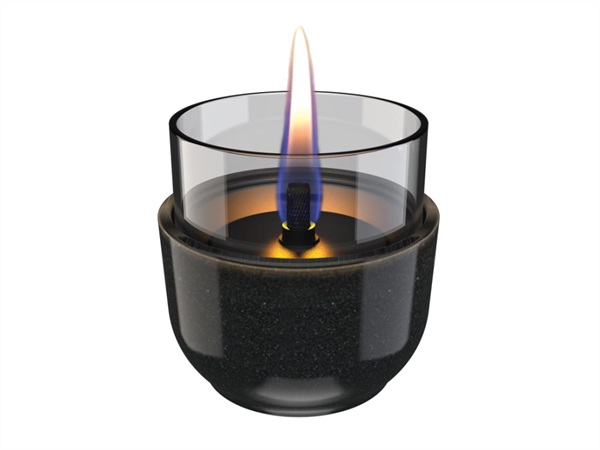 TENDERFLAME Violet 8, candela ricaricabile Ø8x6 cm - nero