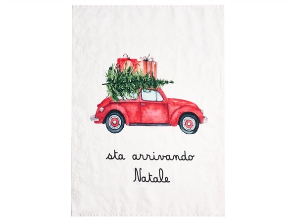 SIMPLE DAY LIVING & LIFESTYLE Canovaccio Natale sta arrivando 50x70 cm