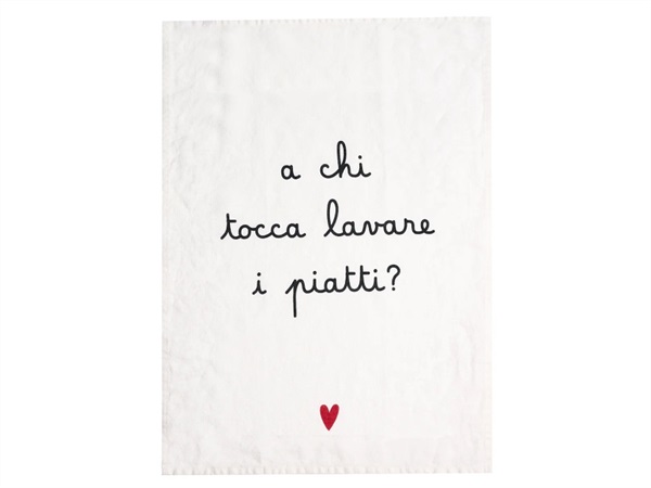 SIMPLE DAY LIVING & LIFESTYLE Canovaccio A chi tocca lavare i piatti? 50x70 cm