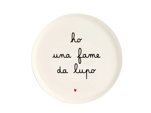 SIMPLE DAY LIVING & LIFESTYLE Piatto pizza Ho una fame da lupo, Ø31,5 cm