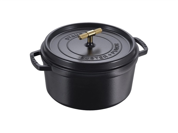 STAUB Cocotte buster+punch nero/oro, Ø 28 cm