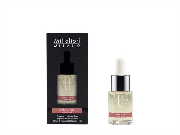 MILLEFIORI Fragranza idrosolubile hydro per diffusore ad ultrasuoni 15ml - Ambra & rosa