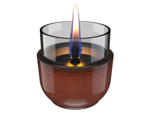 TENDERFLAME Violet 8, candela ricaricabile Ø8x6 cm - ambra