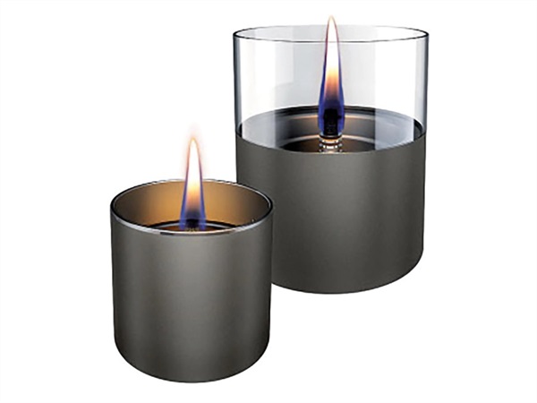 TENDERFLAME Lilly 8-10, 2 candele ricaricabili - gun metal