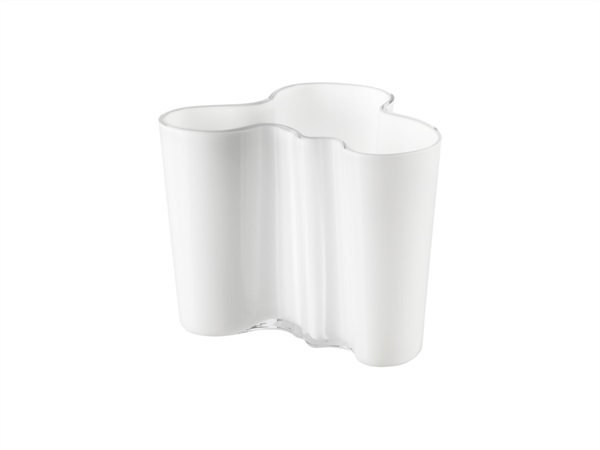 IITTALA Alvar Aalto, vaso bianco in vetro 120 mm