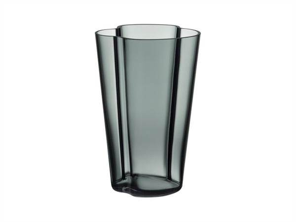 IITTALA Alvar Aalto, vaso grigio scuro in vetro 220 mm