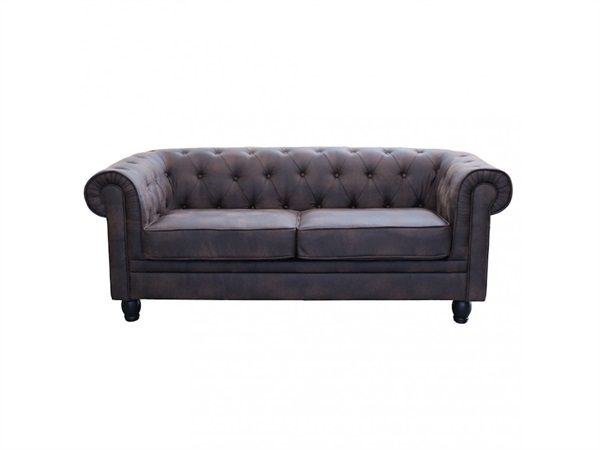 MAGAZZINI COSMA S.P.A. DIVANO 3 POSTI CHESTERFIELD IN ECOPELLE VINTAGE MARRONE