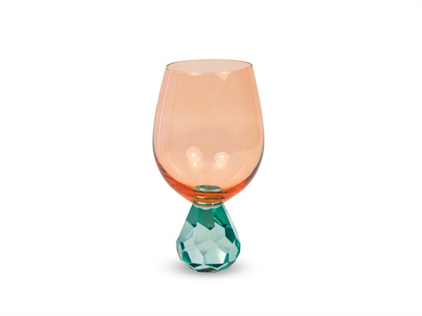 WD LIFESTYLE Bicchiere cocktail in vetro, pesca-azzurro