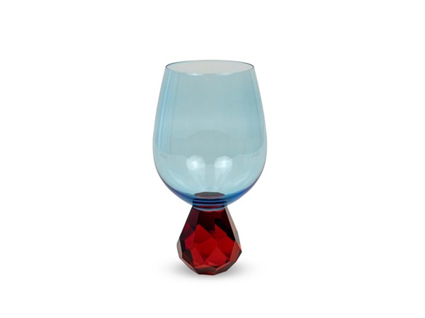 WD LIFESTYLE Bicchiere cocktail in vetro, azzurro-rosso