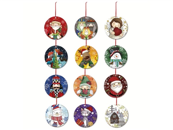 EGAN Pendaglio natale, Ø 7 cm, decori assortiti