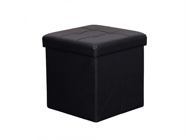 MAGAZZINI COSMA S.P.A. POUF CONTENITORE QUADRATO IN ECOPELLE nero