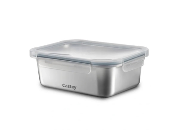 CASTEY Contenitore rettangolare per microonde in acciaio inox - 1780 ml