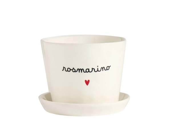 SIMPLE DAY LIVING & LIFESTYLE Vaso rosmarino cuore, con sottovaso