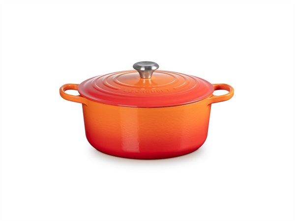 LE CREUSET Evolution, cocotte rotonda 28 cm in ghisa vetrificata - arancio