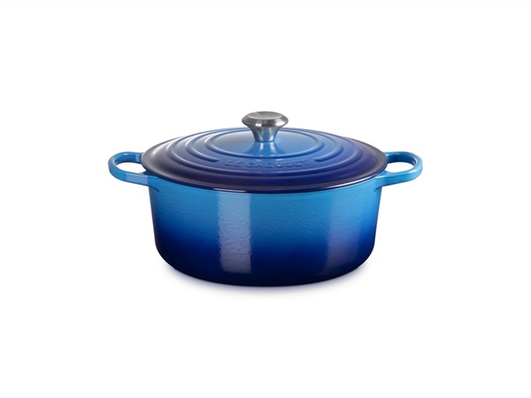 LE CREUSET Evolution, cocotte rotonda 28 cm in ghisa vetrificata - azure blu