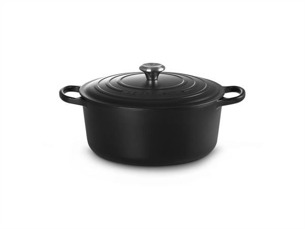 LE CREUSET Evolution, cocotte rotonda 30 cm in ghisa vetrificata - nero