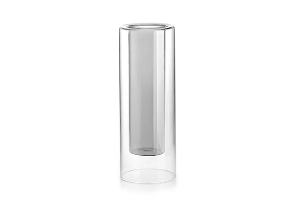 IVV Doublé vaso grande cilindro grigio doppia parete Ø 11,5 cm H 24 cm