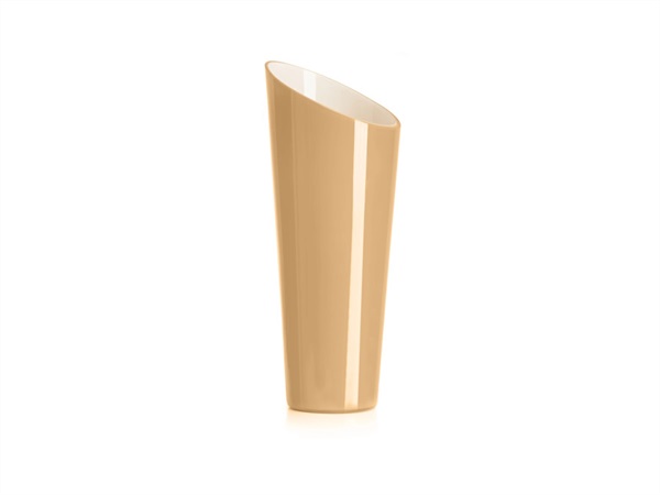 IVV Orizzonte vaso in vetro incamiciato esterno cognac interno biancolatte H 38 cm