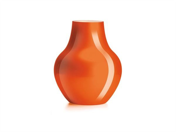 IVV Soho vaso in vetro incamiciato arancio esterno biancolatte interno H 32 cm